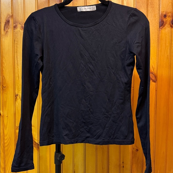 Zara Tops - Zara Elegant Black Long Sleeve Tee